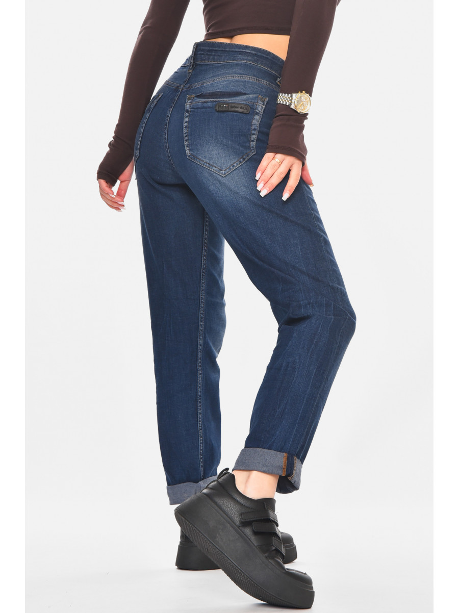 Джинсы женские однотонные синего цвета 135 210803C