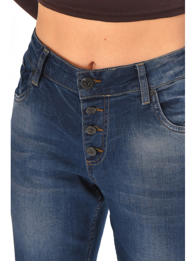 Джинсы женские однотонные синего цвета 135 210803C