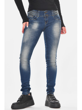 Джинси жіночі однотонні синього кольору 5004 210804C