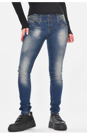 Джинсы женские однотонные синего цвета 5004 210804C