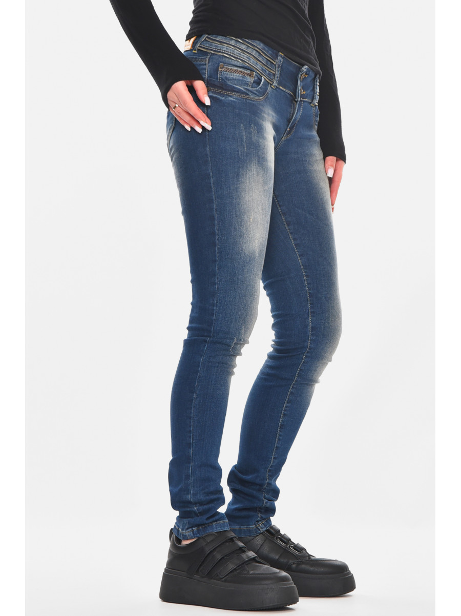 Джинсы женские однотонные синего цвета 5004 210804C