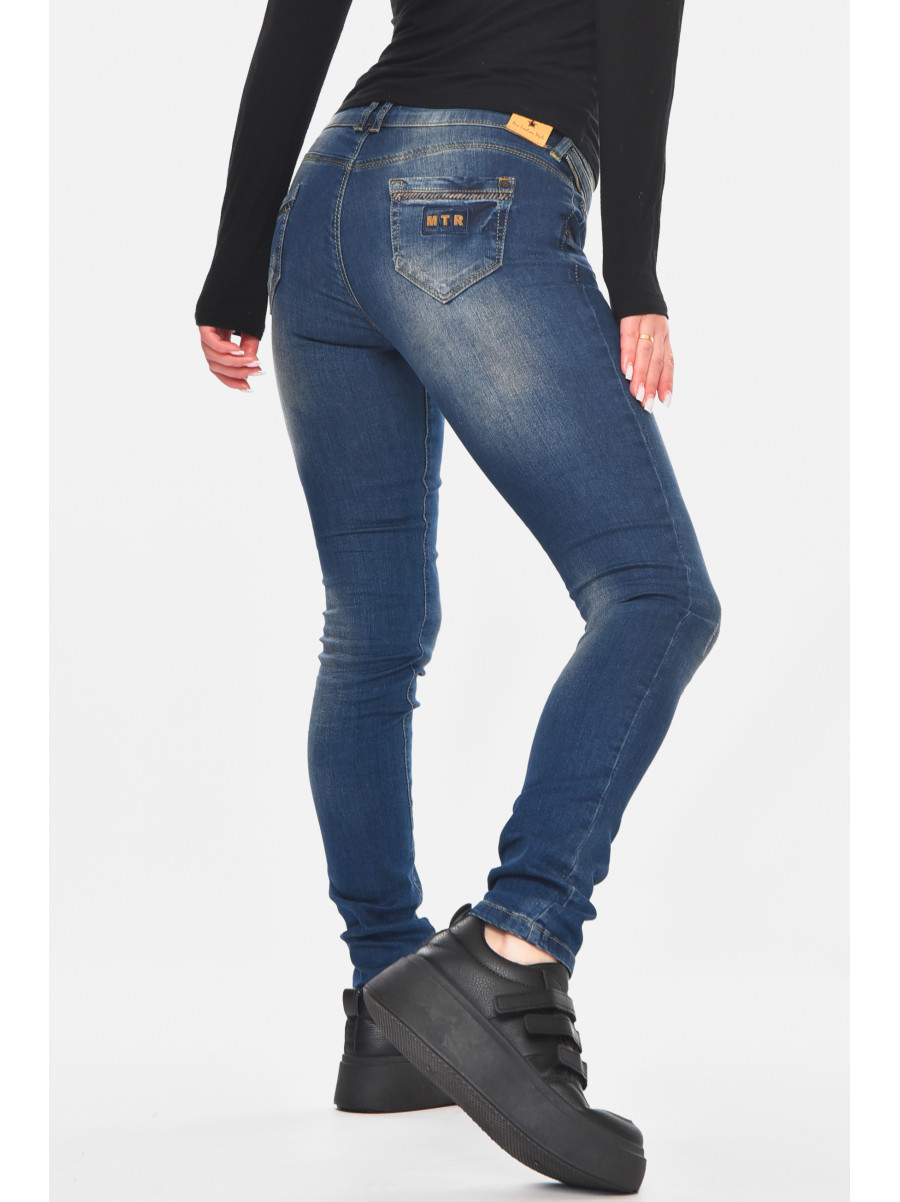 Джинсы женские однотонные синего цвета 5004 210804C