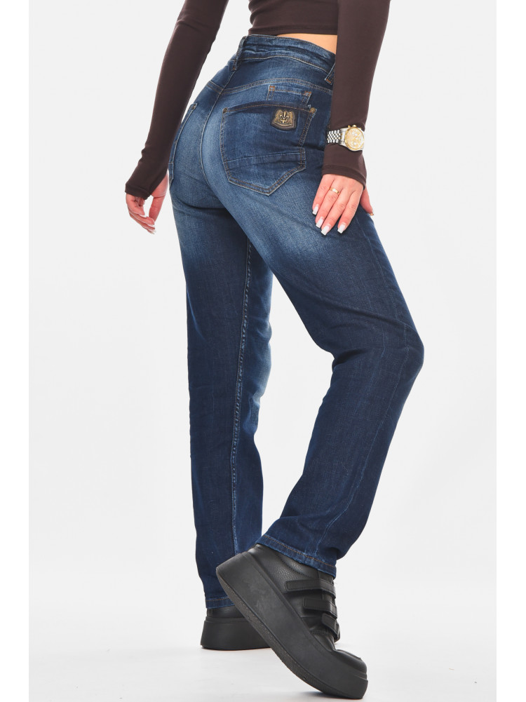 Джинсы женские однотонные темно-синего цвета 133 210805C