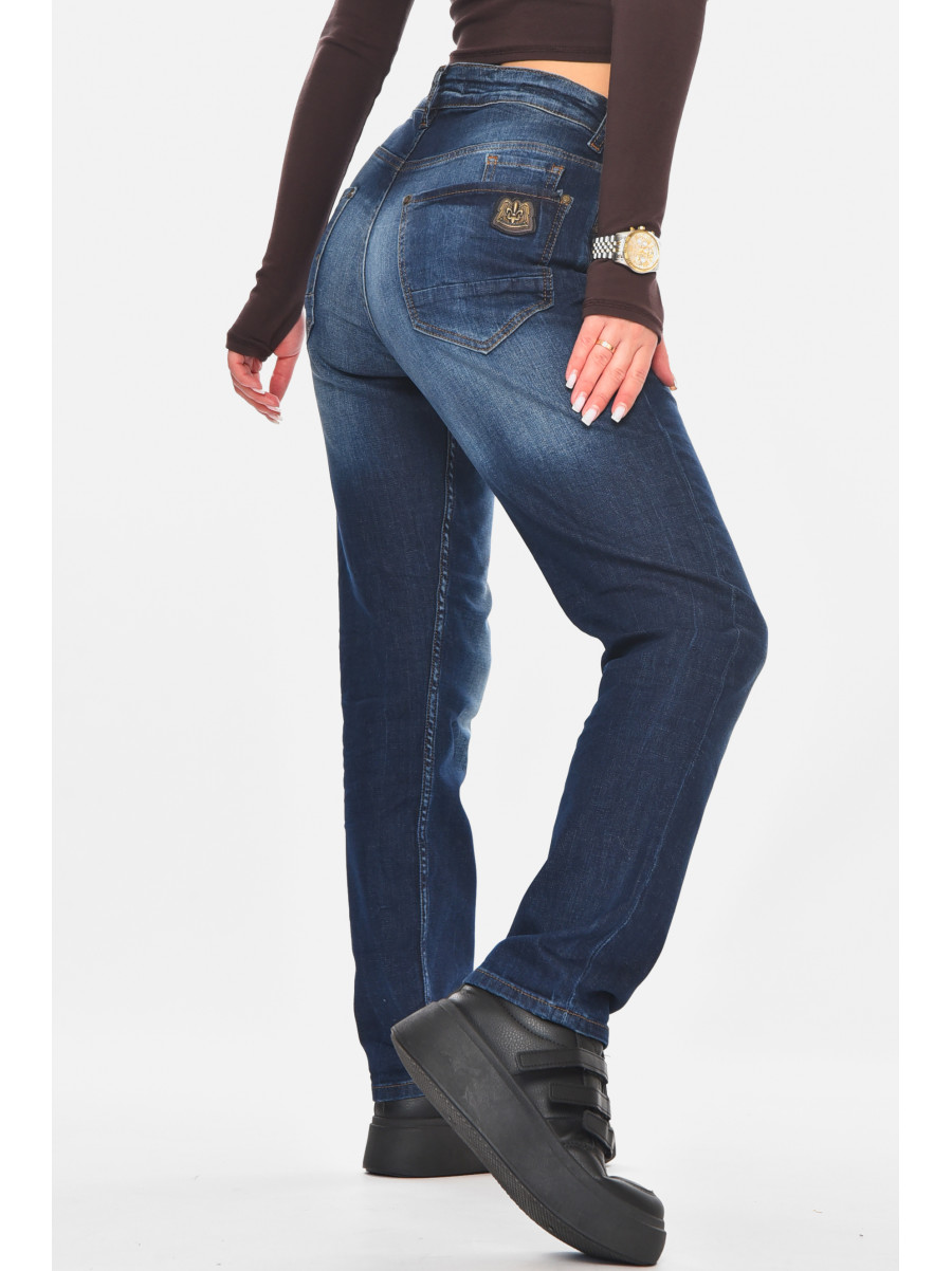 Джинсы женские однотонные темно-синего цвета 133 210805C