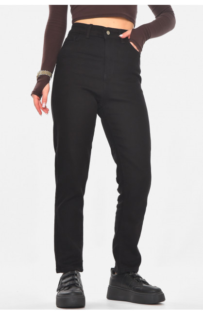 Джинси жіночі однотонні чорного кольору S5295 210806C
