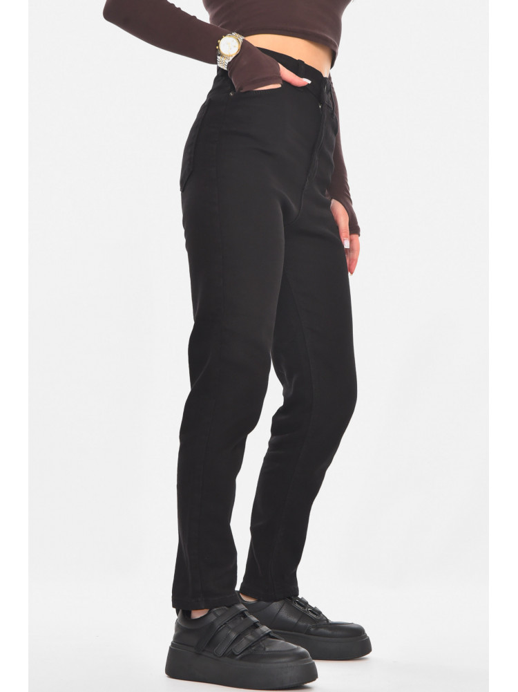 Джинси жіночі однотонні чорного кольору S5295 210806C