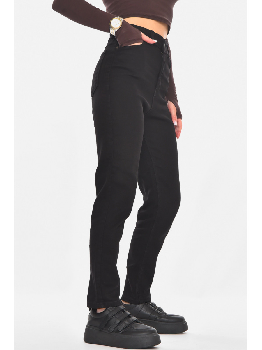 Джинси жіночі однотонні чорного кольору S5295 210806C