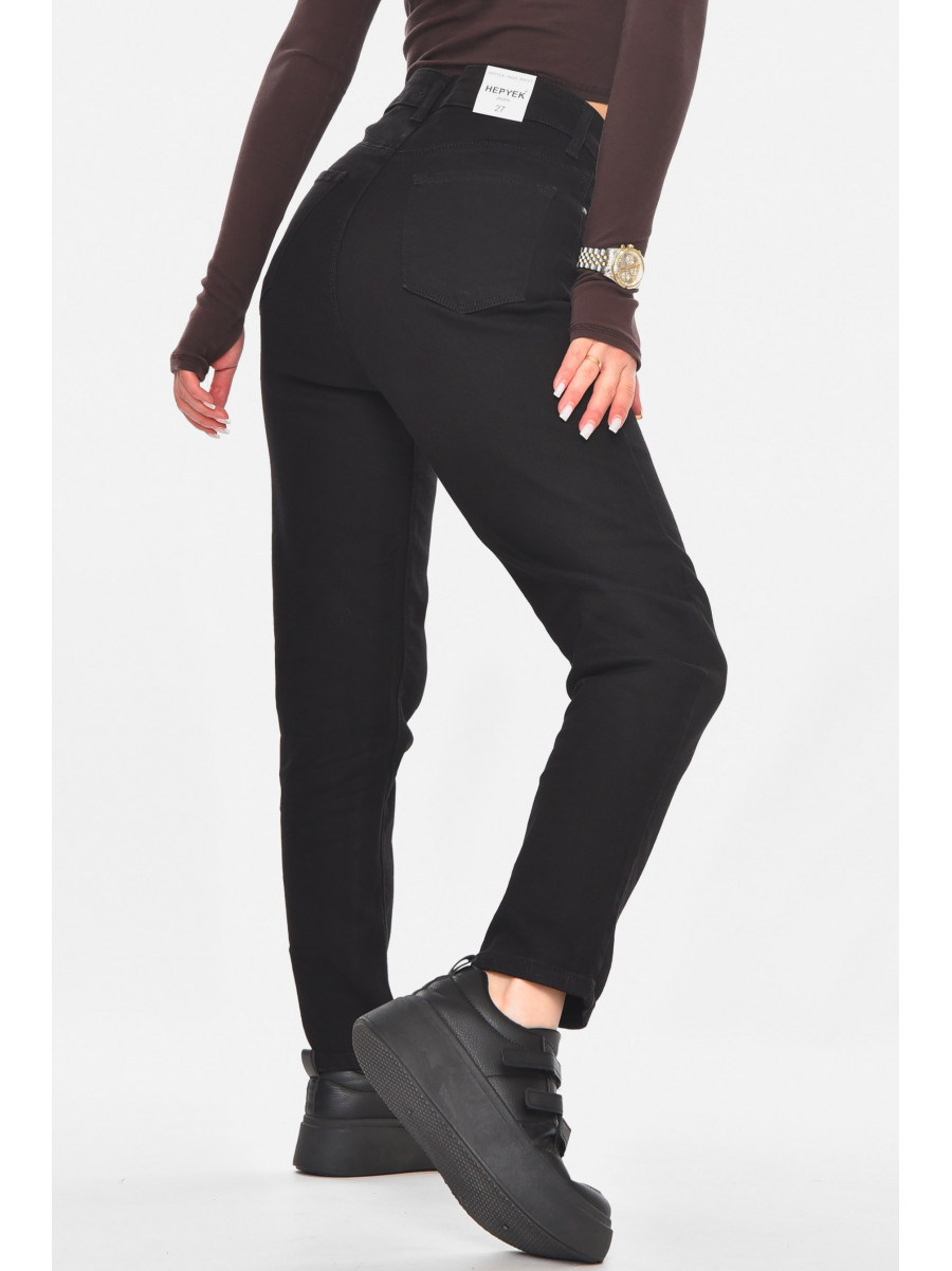 Джинси жіночі однотонні чорного кольору S5295 210806C