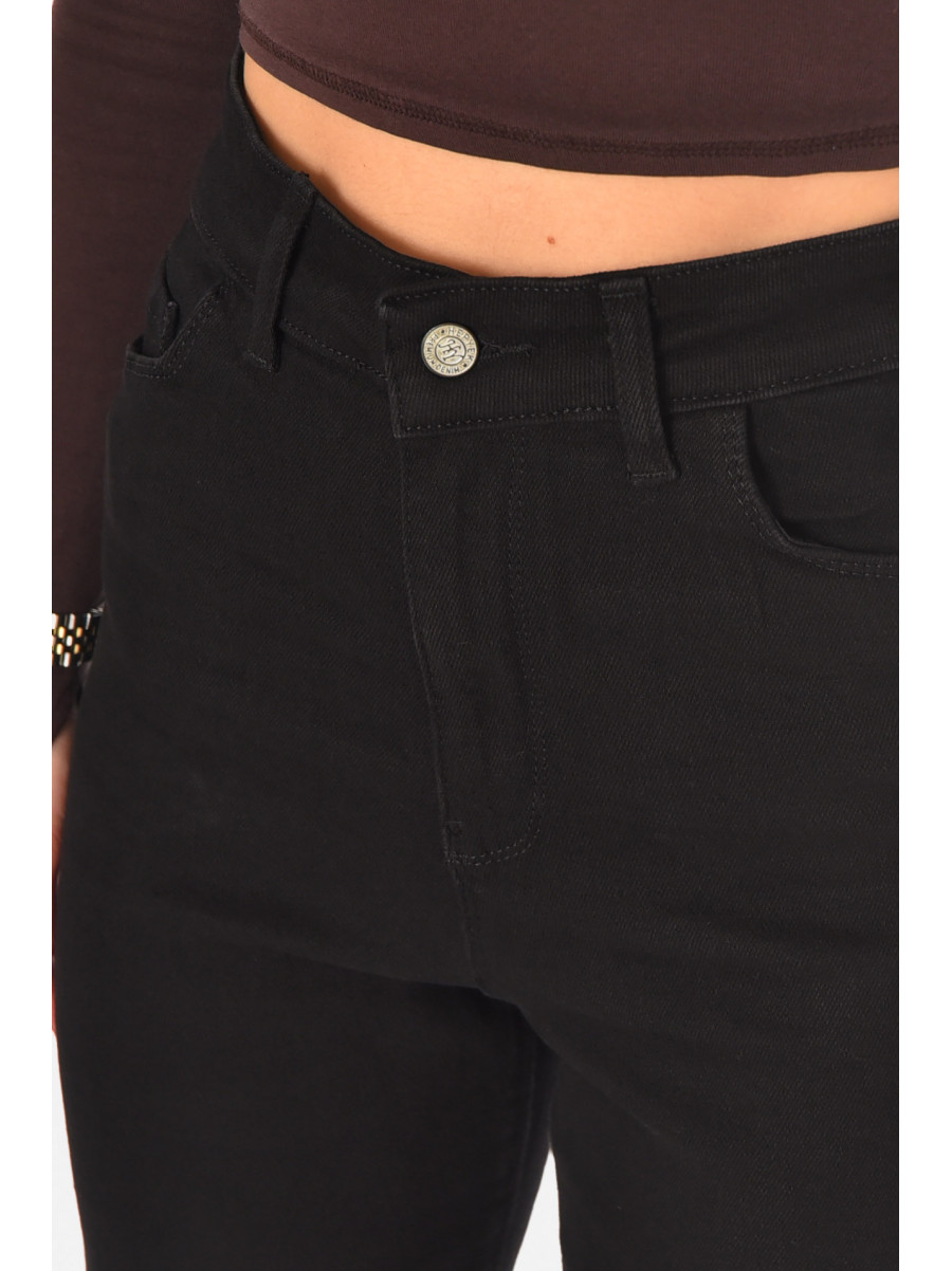 Джинси жіночі однотонні чорного кольору S5295 210806C