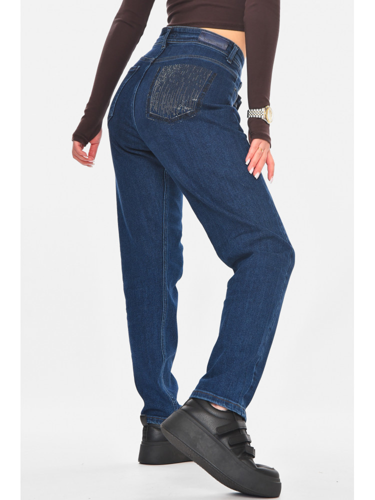 Джинсы женские однотонные тёмно-синего цвета 1963 210807C