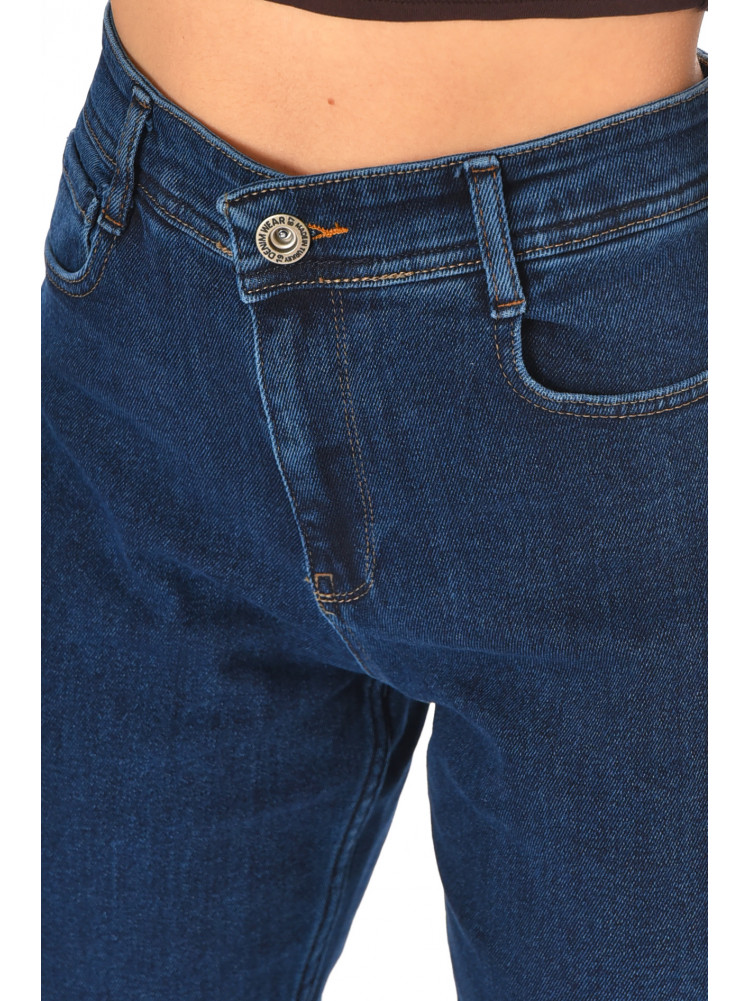 Джинсы женские однотонные тёмно-синего цвета 1963 210807C
