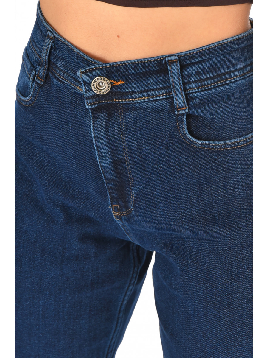 Джинсы женские однотонные тёмно-синего цвета 1963 210807C