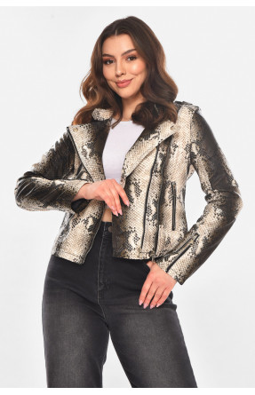 Куртка-косуха жіноча з екошкіри чорно-білого кольору 1902 210815C
