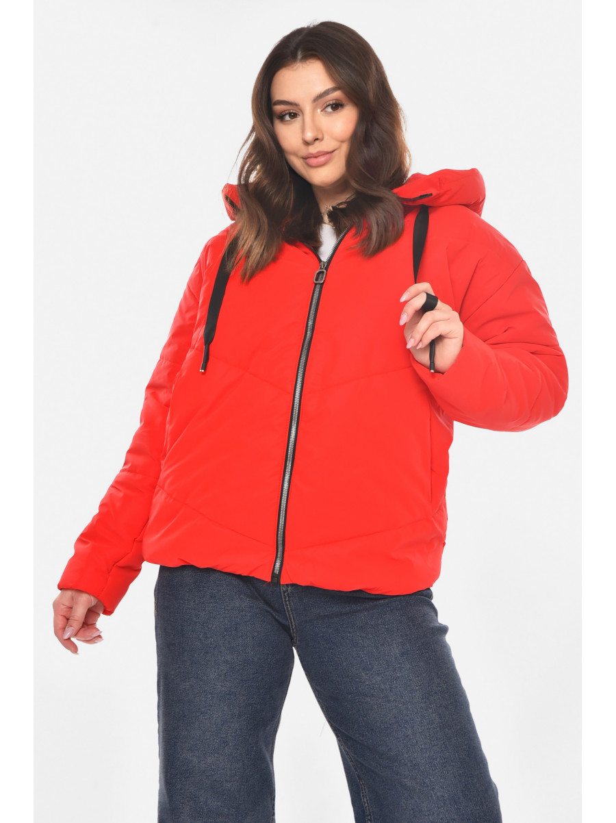 Куртка жіноча демісезонна червоного кольору 207 210821C