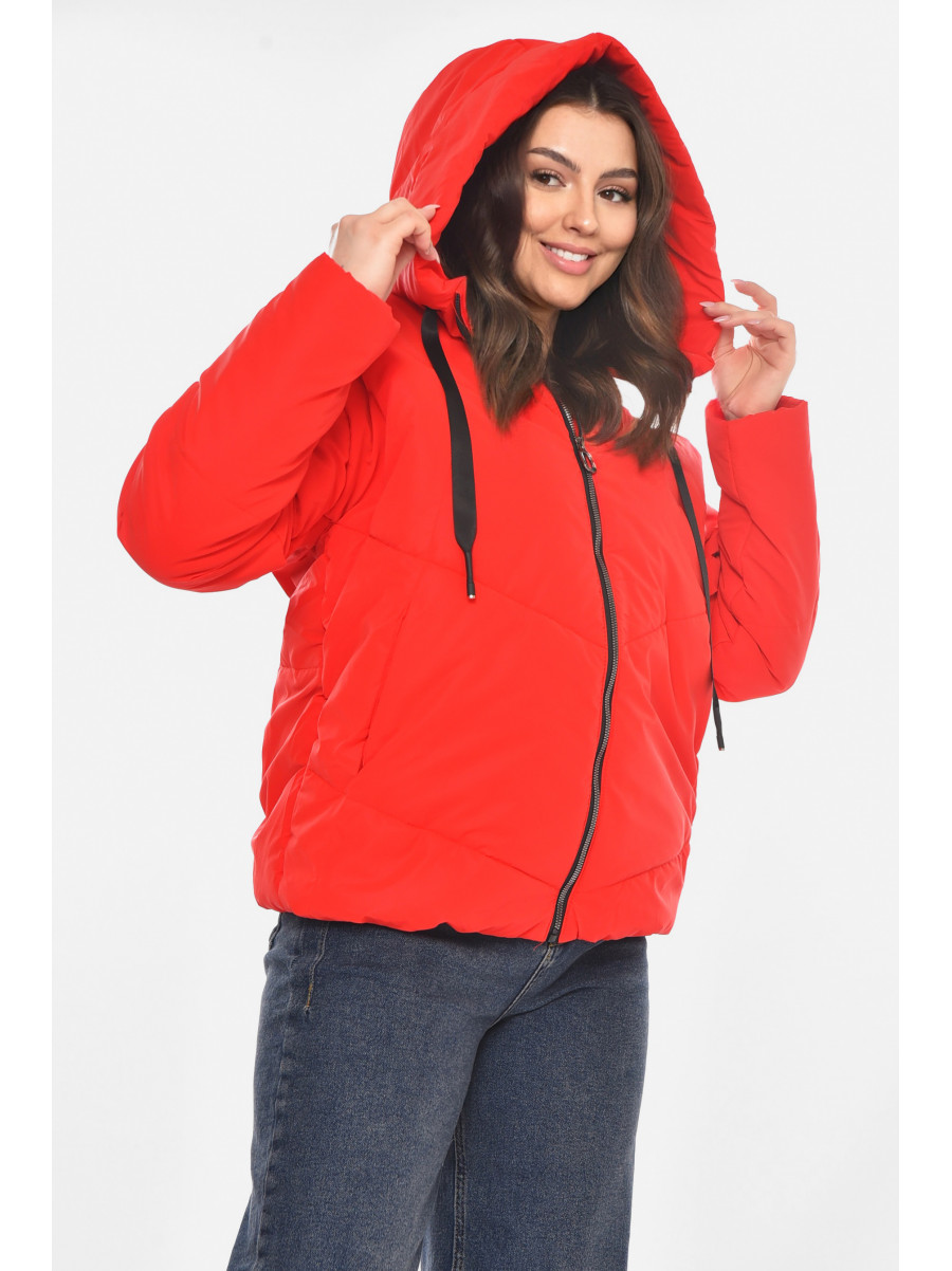 Куртка жіноча демісезонна червоного кольору 207 210821C