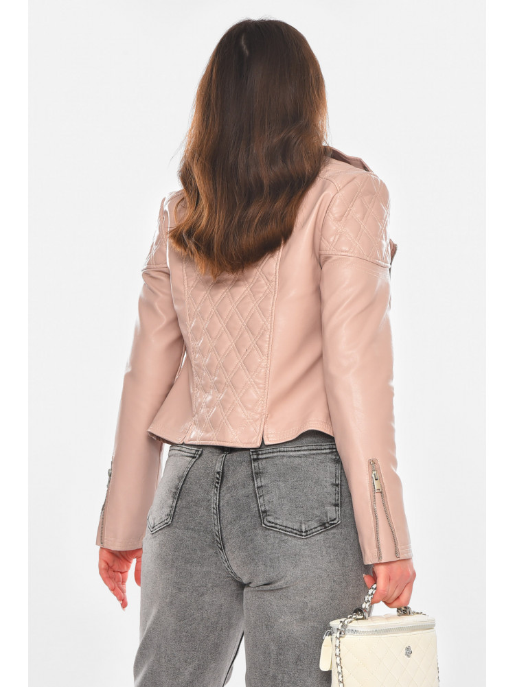 Куртка-косуха женская из экокожи пудрового цвета 1921 210828C