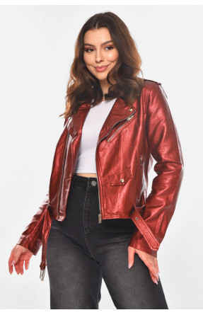 Куртка-косуха женская из экокожи медного цвета 1607 210831C Куртка-косуха женская из экокожи медного цвета 1607 210831C
