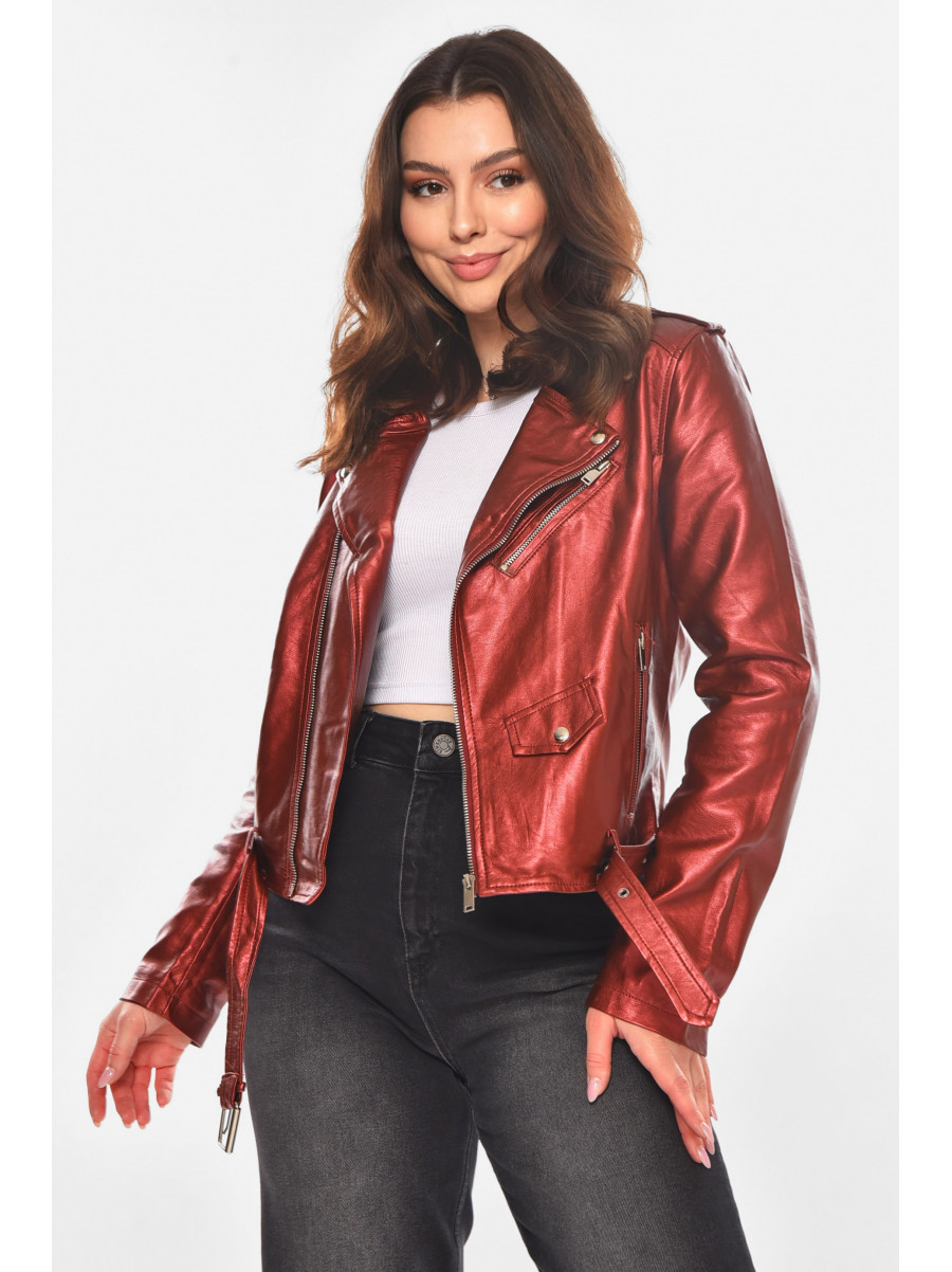 Куртка-косуха жіноча з екошкіри мідного кольору 1607 210831C