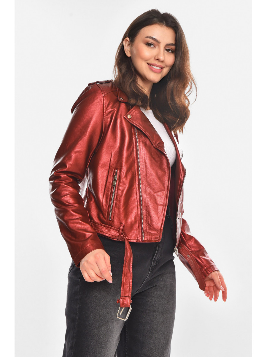 Куртка-косуха жіноча з екошкіри мідного кольору 1607 210831C