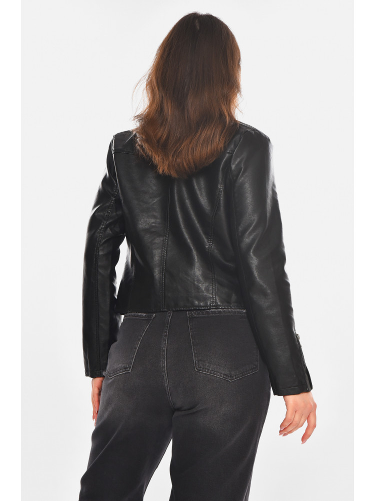 Куртка-косуха женская из экокожи черного цвета 1954 210835C