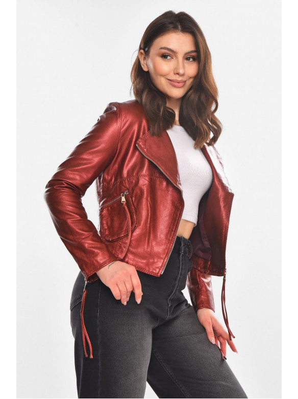Куртка-косуха женская из экокожи медного цвета 1555 210844C