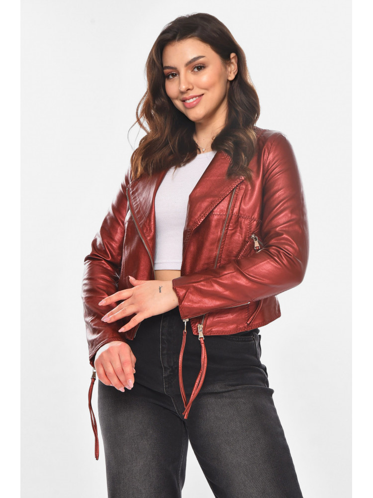 Куртка-косуха женская из экокожи медного цвета 1555 210844C