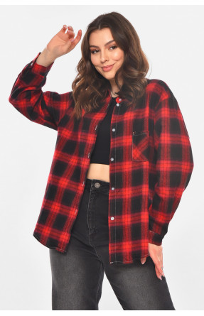 Рубашка женская красного цвета с принтом 107 210851C