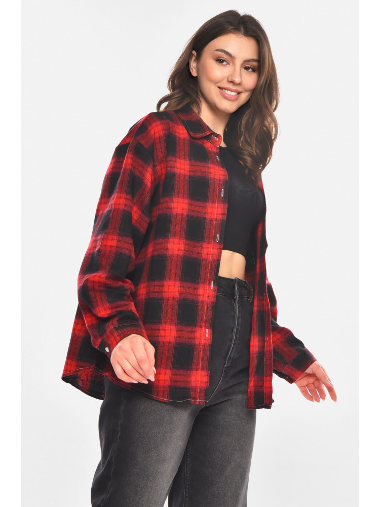 Рубашка женская красного цвета с принтом 107 210851C