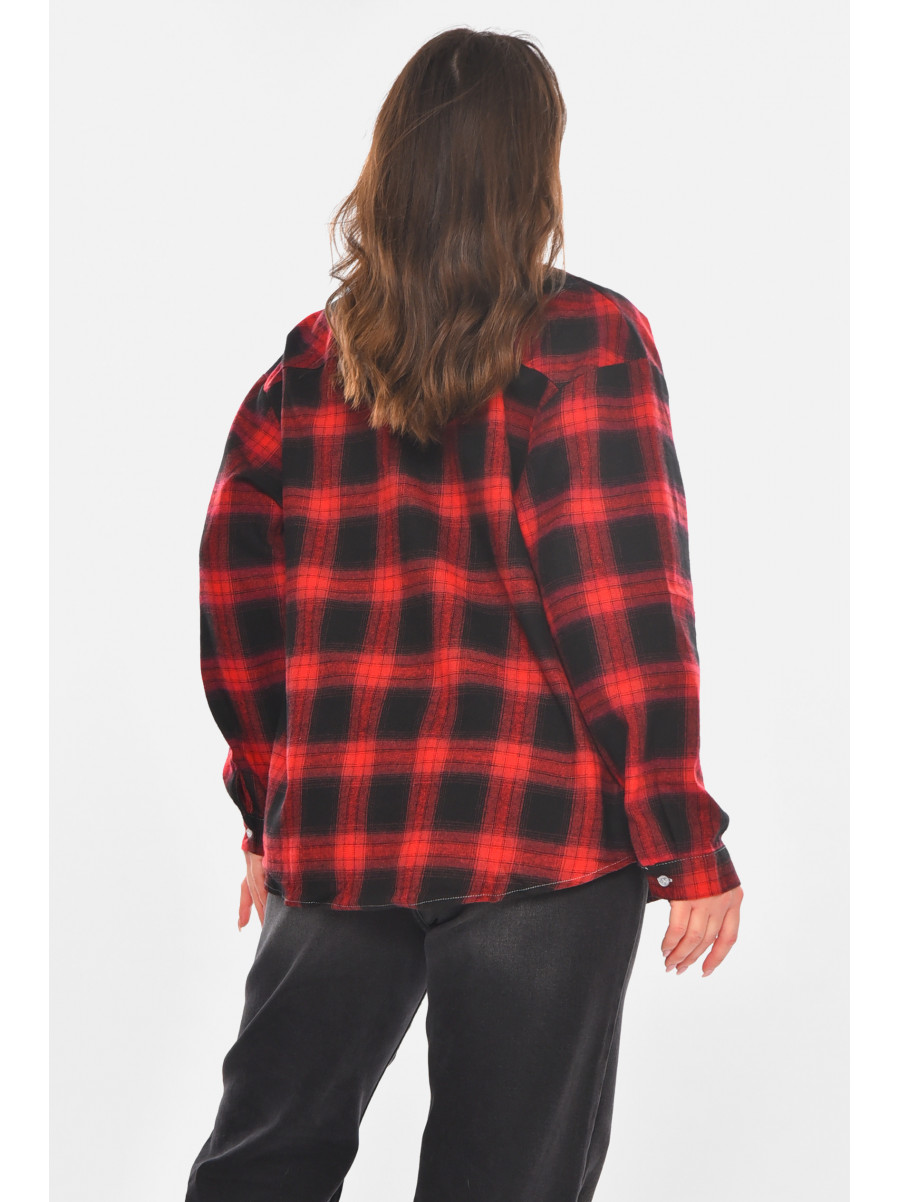 Рубашка женская красного цвета с принтом 107 210851C