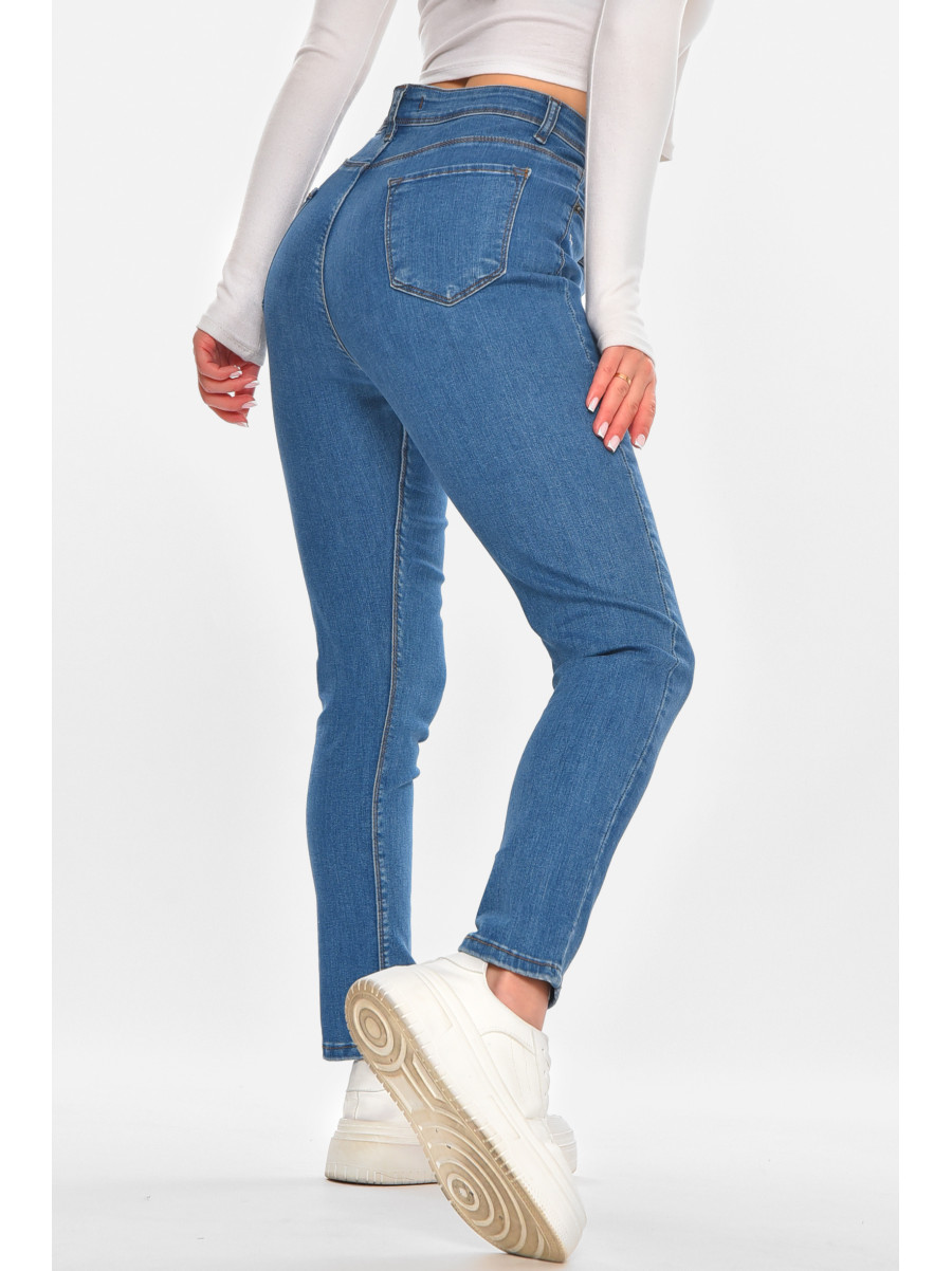Джинсы женские однотонные голубого цвета 210852C