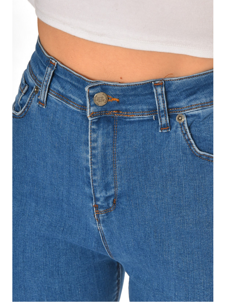 Джинсы женские однотонные голубого цвета 210852C