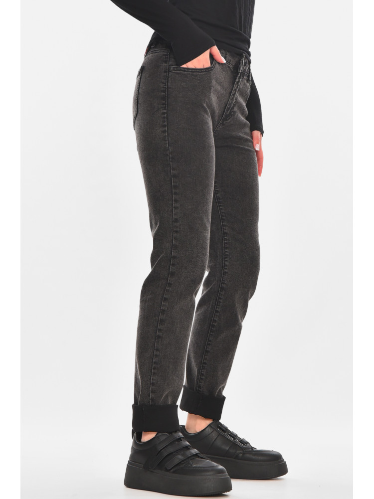 Джинсы женские однотонные черного цвета 210853C