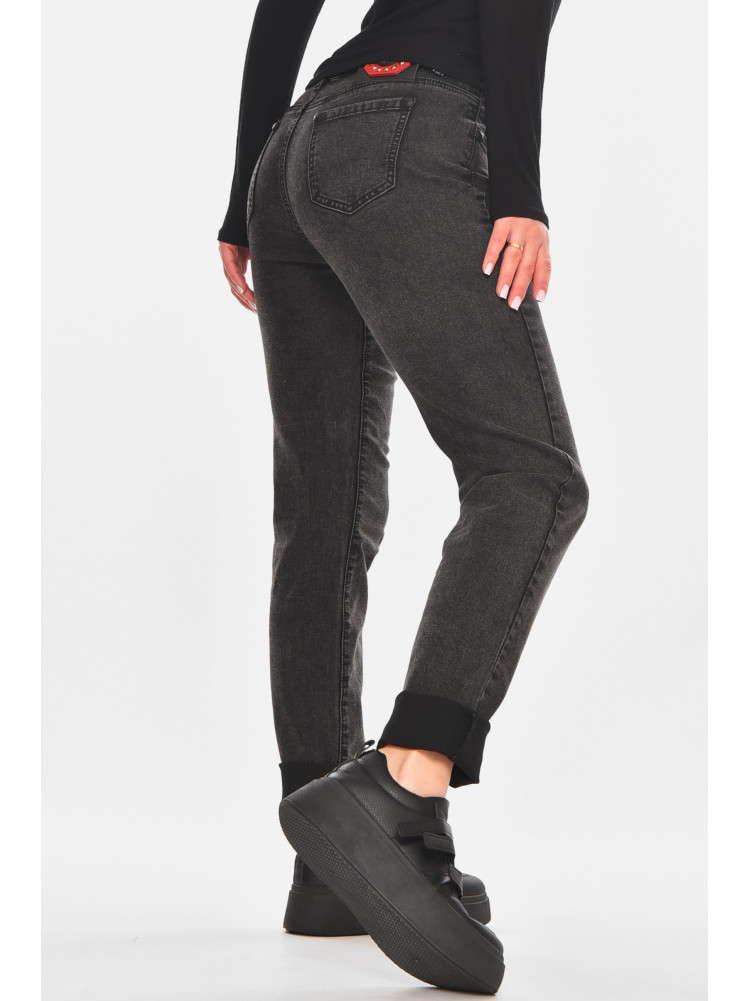 Джинсы женские однотонные черного цвета 210853C