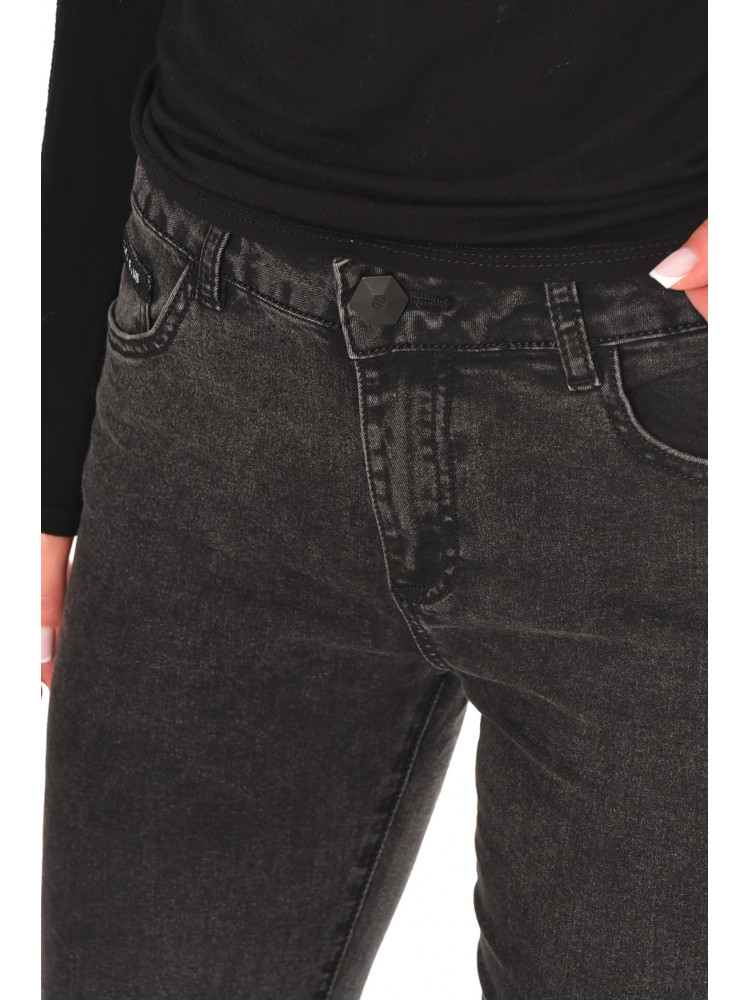Джинсы женские однотонные черного цвета 210853C