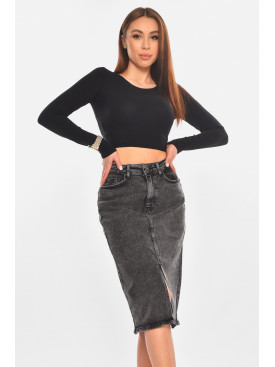 Спідниця жіноча джинсова темно-сірого кольору 2855 210856C