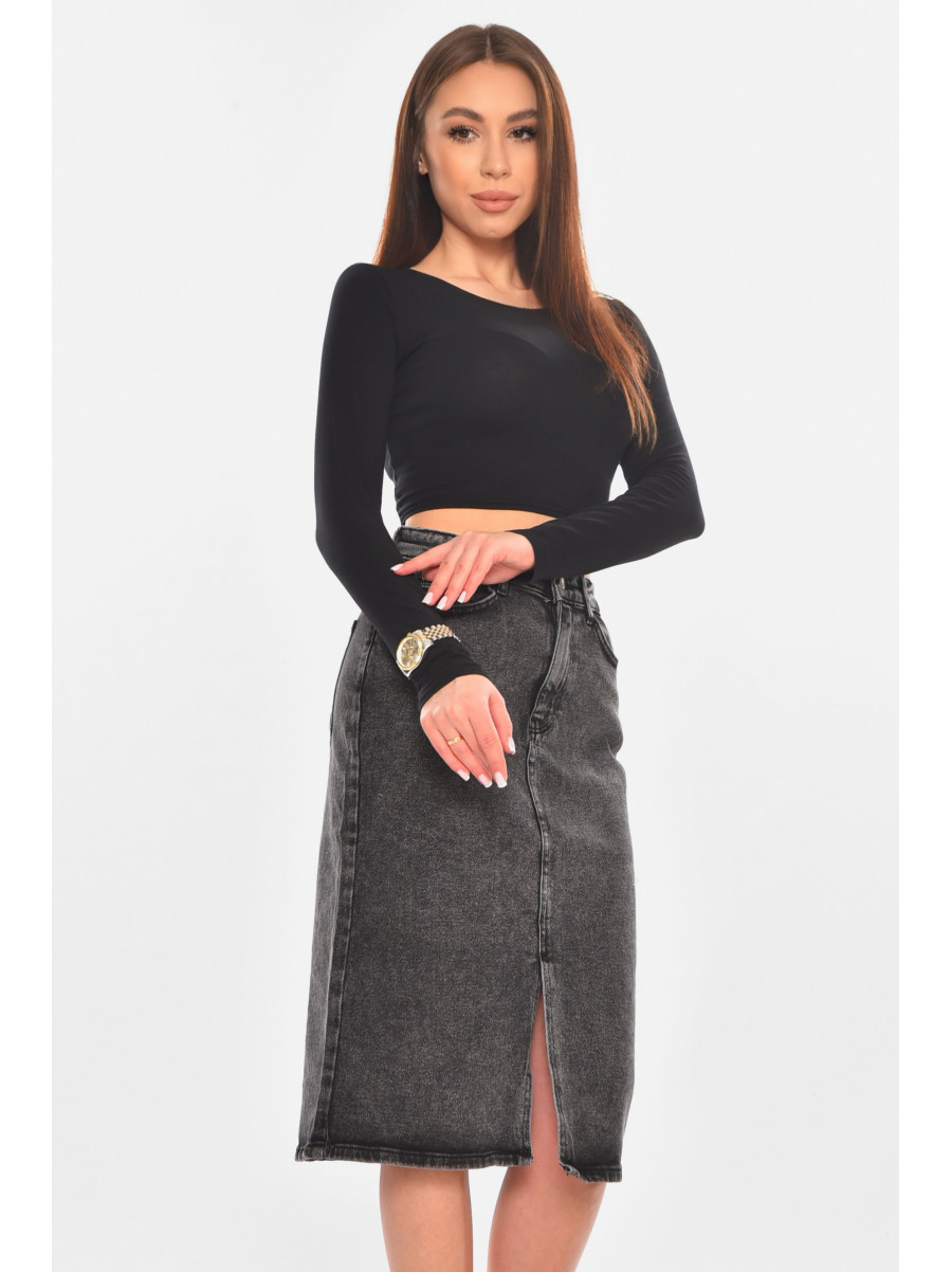 Юбка женская джинсовая тёмно-серого цвета 2855 210856C