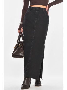 Спідниця жіноча джинсова подовжена чорного кольору 3625 210860C