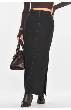 Юбка женская джинсовая удлиненная черного цвета 3625 210860C