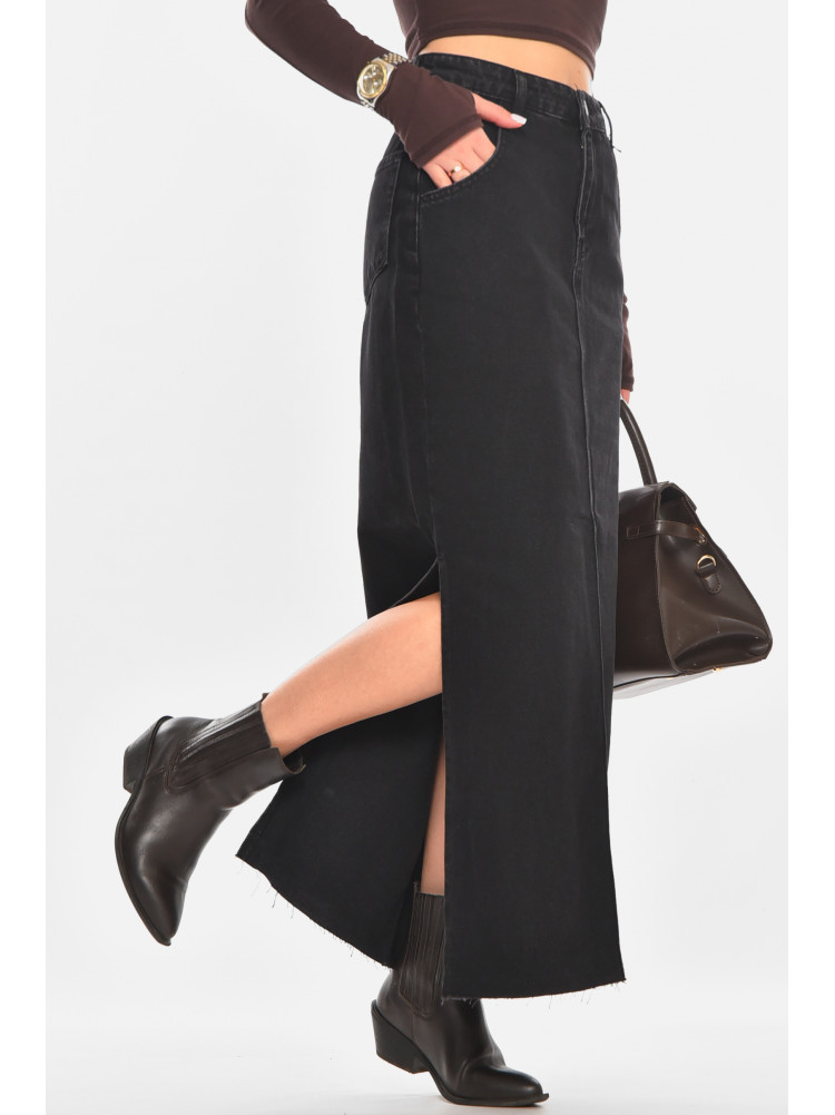 Юбка женская джинсовая удлиненная черного цвета 3625 210860C