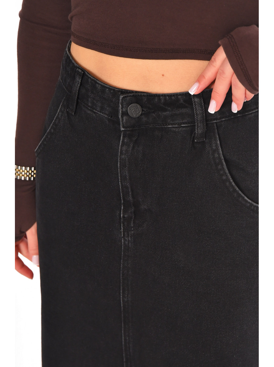 Юбка женская джинсовая удлиненная черного цвета 3625 210860C