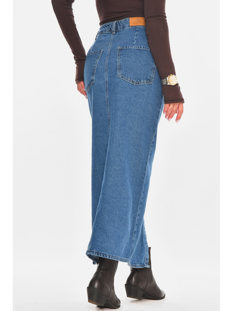 Юбка женская джинсовая удлиненная синего цвета 7021 210861C