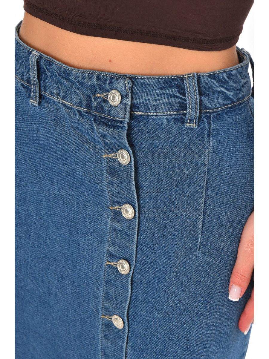 Юбка женская джинсовая удлиненная синего цвета 7021 210861C