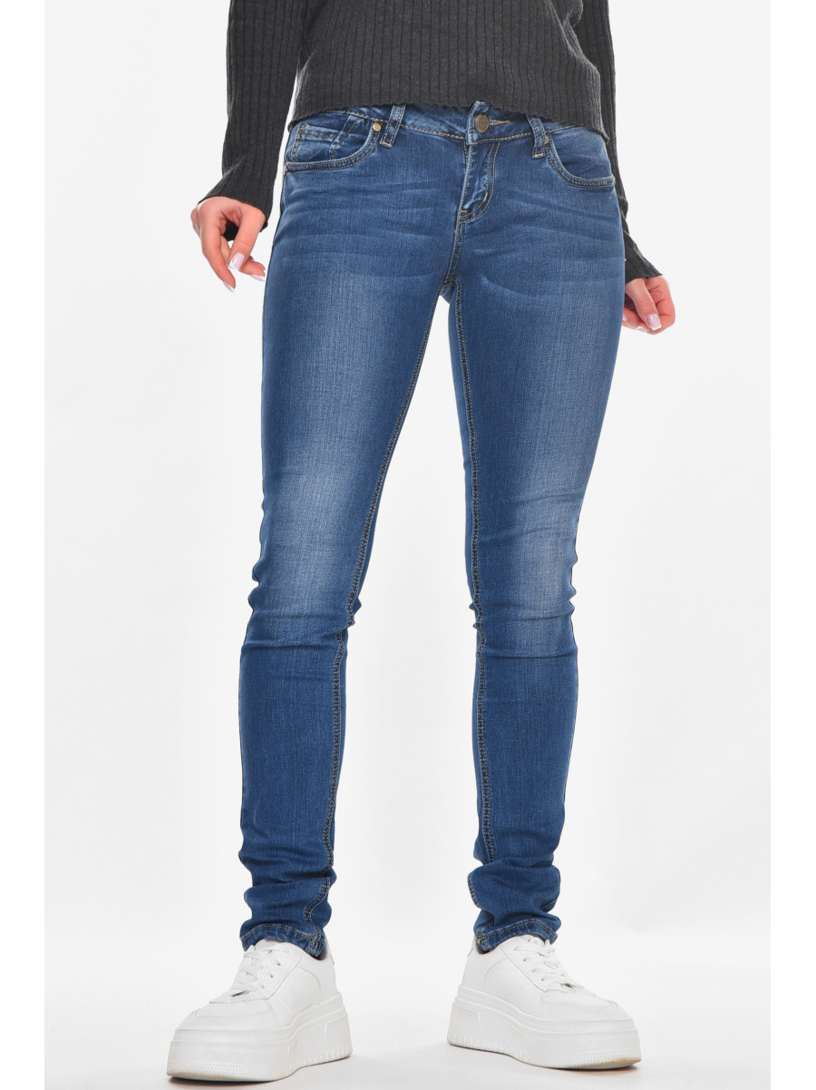 Джинсы женские однотонные синего цвета RA601 210864C