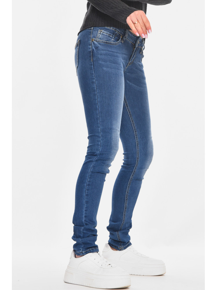 Джинсы женские однотонные синего цвета RA601 210864C