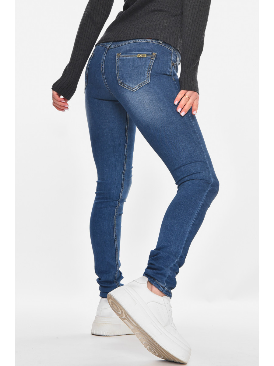 Джинсы женские однотонные синего цвета RA601 210864C