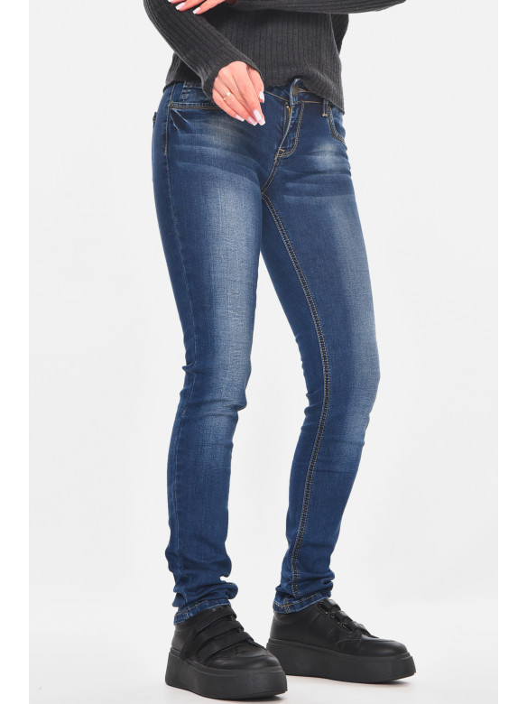 Джинсы женские однотонные синего цвета RA604 210865C