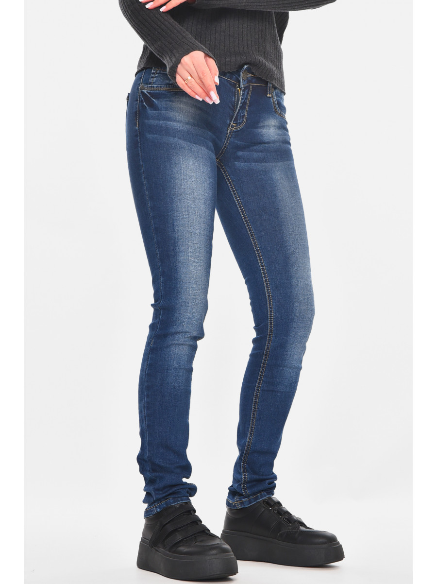 Джинсы женские однотонные синего цвета RA604 210865C