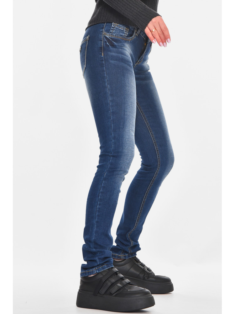 Джинсы женские однотонные синего цвета RA604 210865C