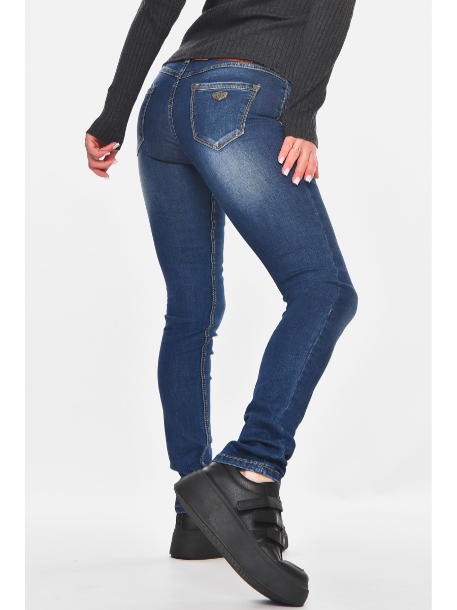 Джинсы женские однотонные синего цвета RA604 210865C