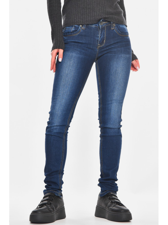 Джинсы женские однотонные синего цвета RA602 210866C